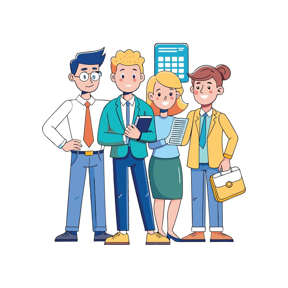 Informed Business Member Holding Clipboard vector
