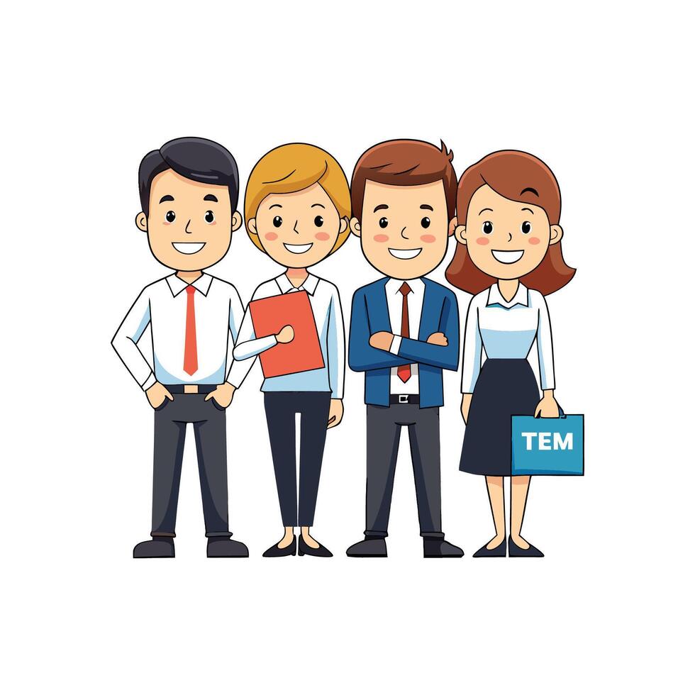 Dedicated Team Member Presenting Folder Information vector