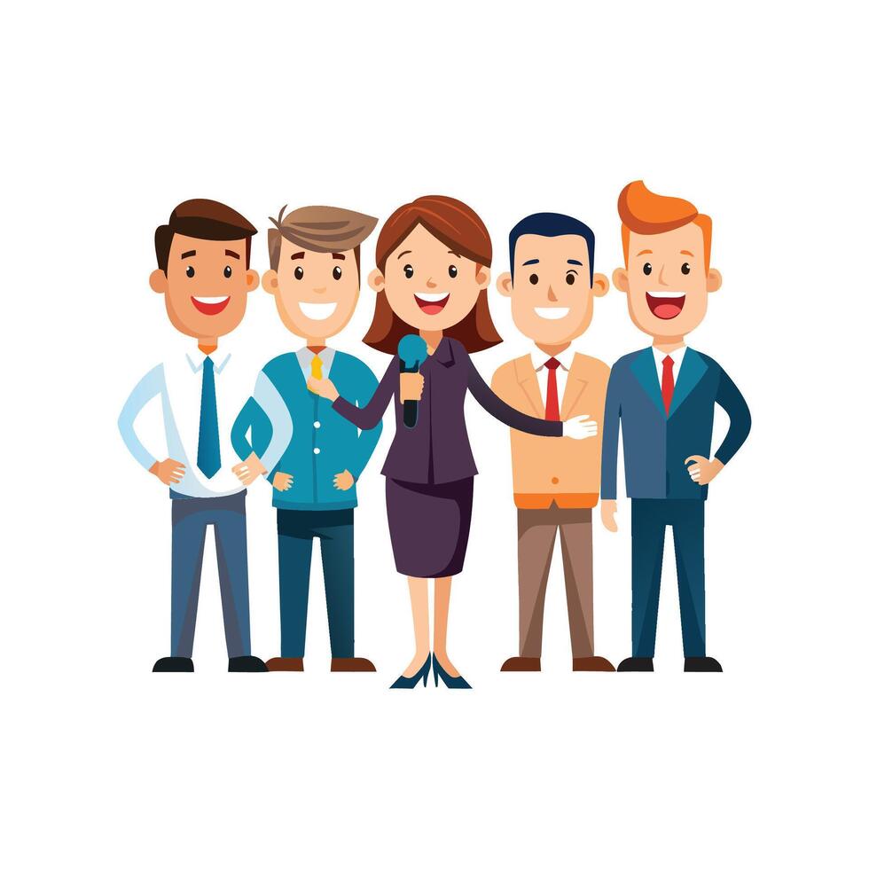 Dynamic Team Member Displaying Meeting Goals vector