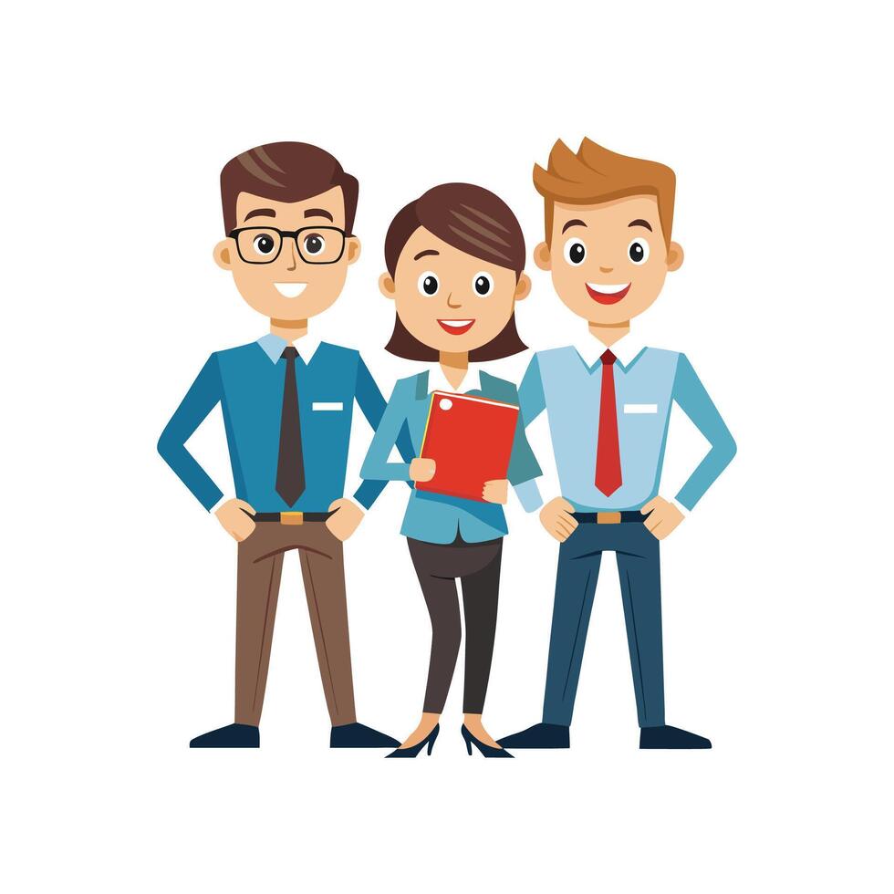 Innovative Team Member with Presentation Plan vector