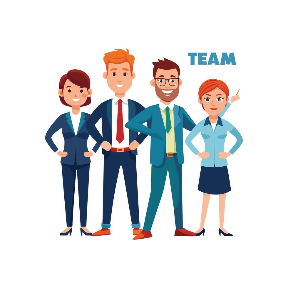Team Member Indicating Important Business Facts vector
