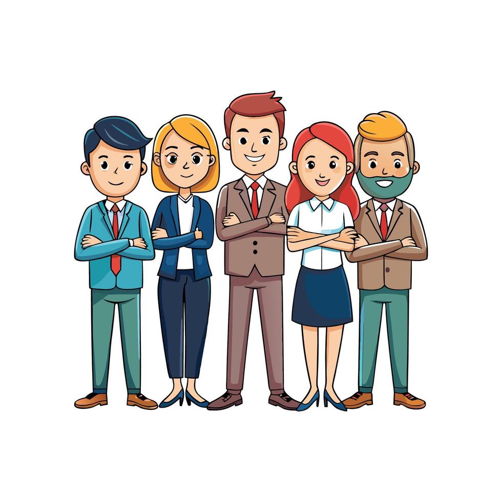 Unified Business Team Working Together for Goals vector