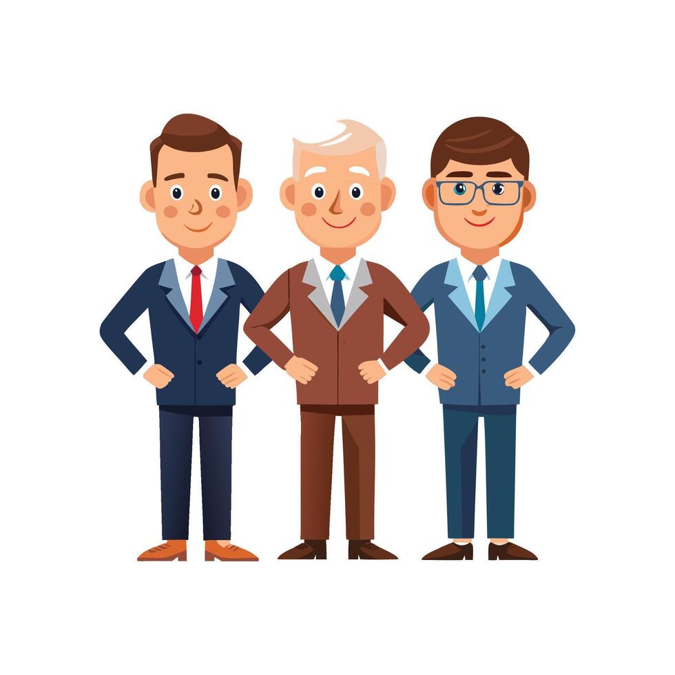 Corporate Leaders Displaying Confidence and Strength vector