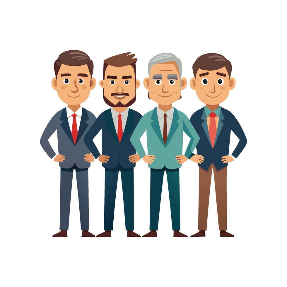 A Team of Confident Corporate Leaders United vector