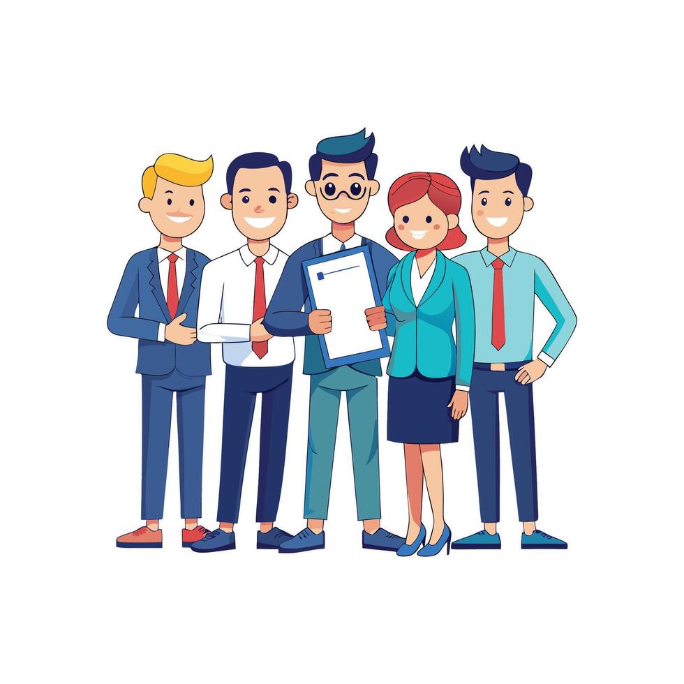 Team of Corporate Professionals with Notable Member vector