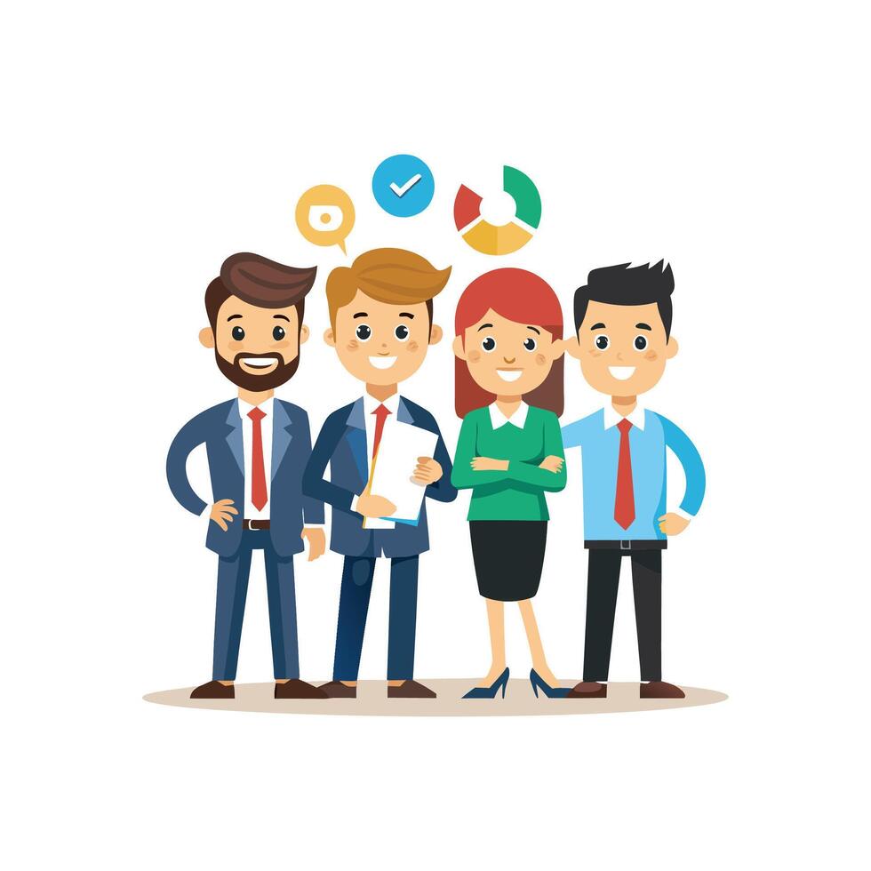 Team of Corporate Professionals Supporting One Another vector