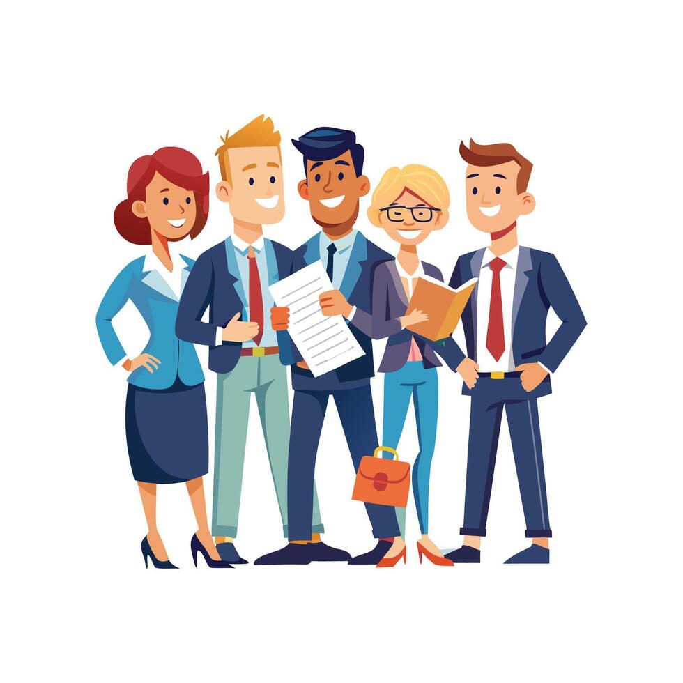 Corporate Team Strengthened by Key Individual vector