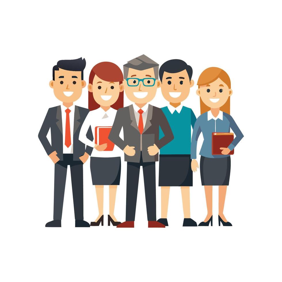 Corporate Leader Holding Document with Team vector