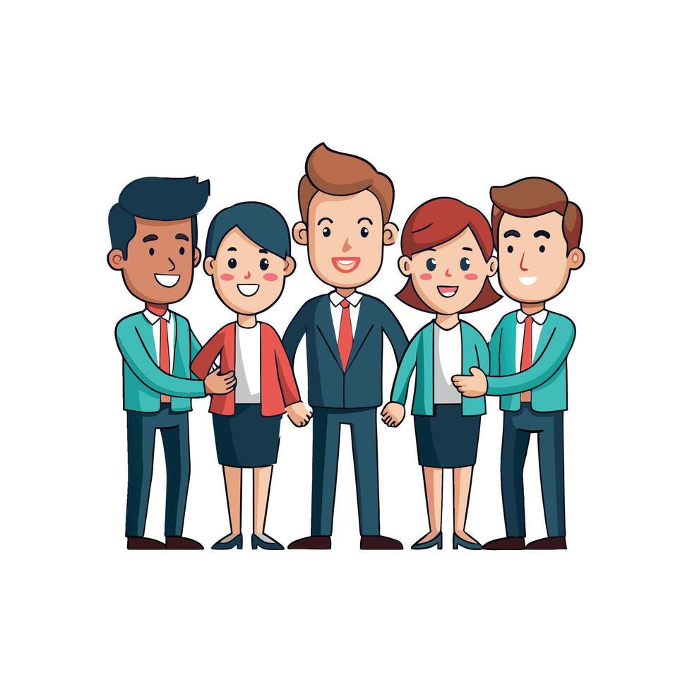 Corporate Professionals Engaging in Handshake vector