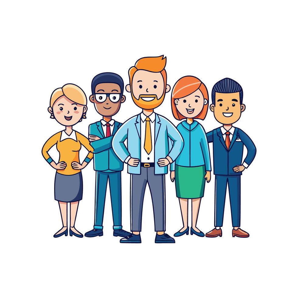 Team Member Sharing Document with Corporate Team vector