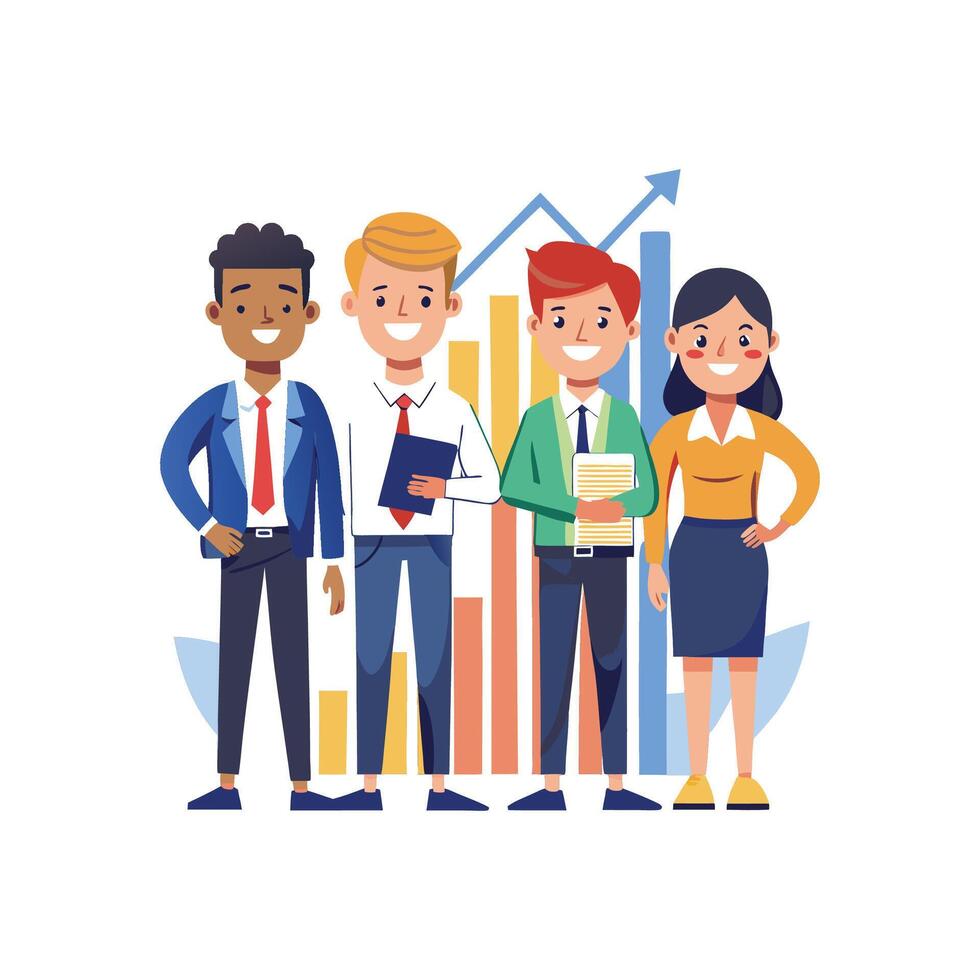 Key Corporate Team Member Holding Important Document vector