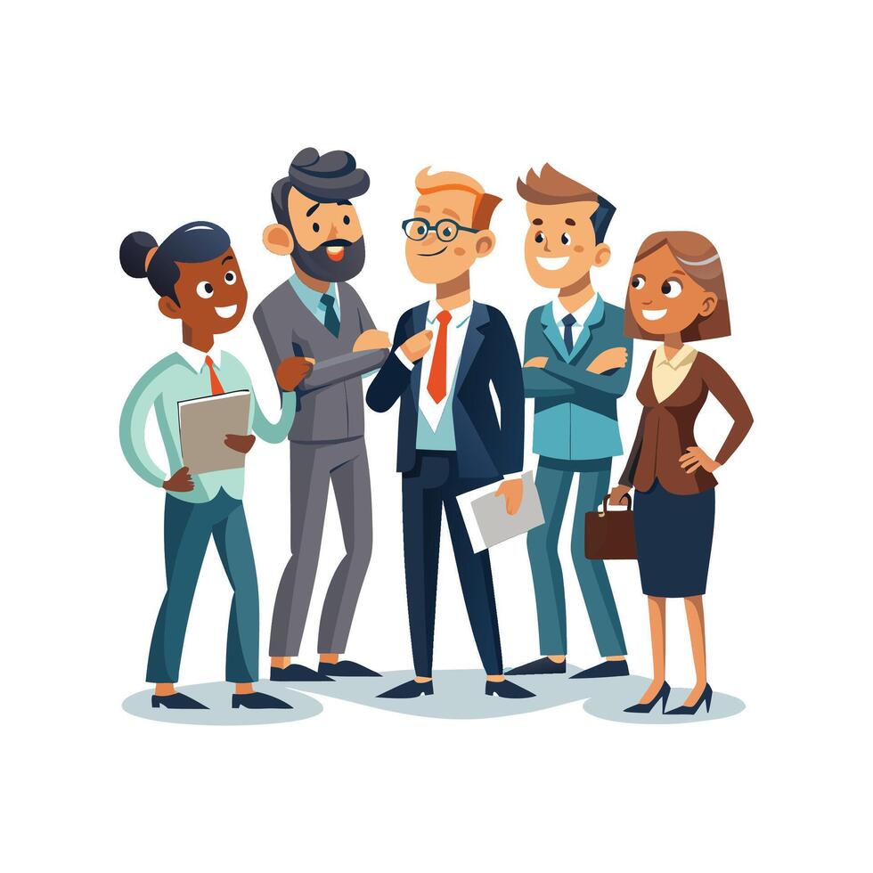 Diverse Professionals Engaged in Strategic Dialogue vector