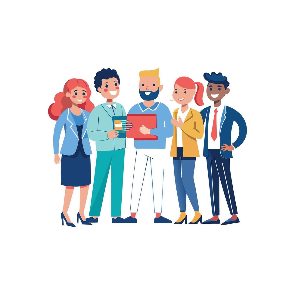 Diverse Business Team Member Holding Document vector