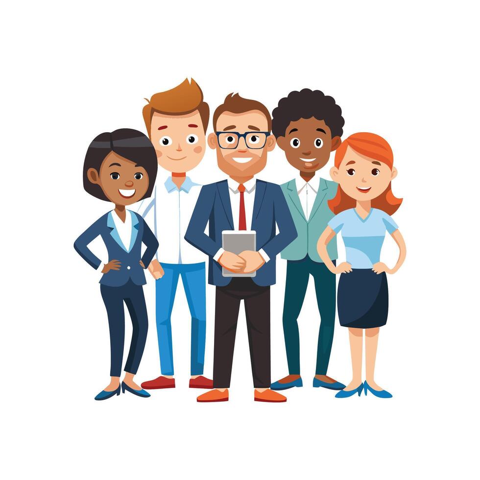 Team Member with Document in Diverse Setup vector
