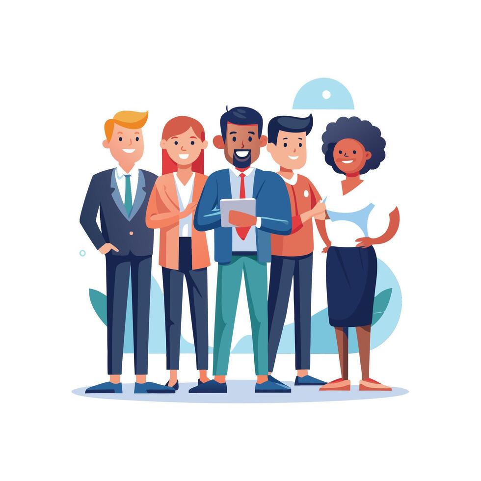 Diverse Team Member with Document in Action vector