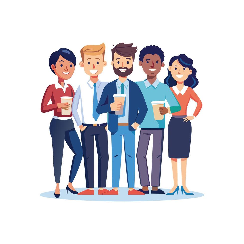 Diverse Team Member Holding Document During Meeting vector