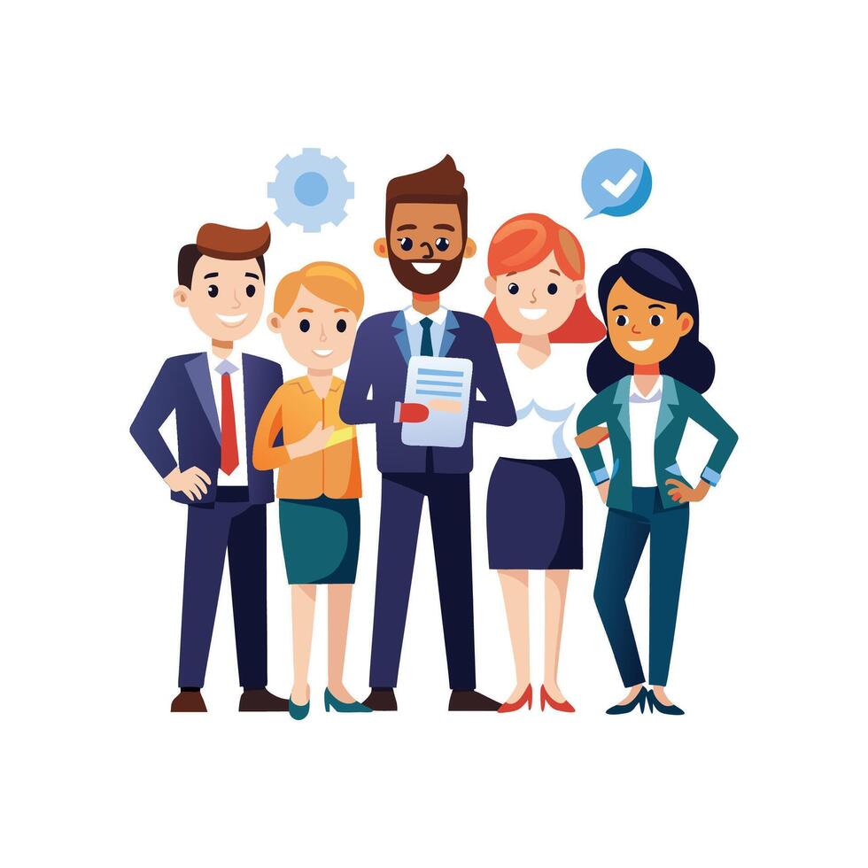 Diverse Business Team Member Holding Document Ready vector