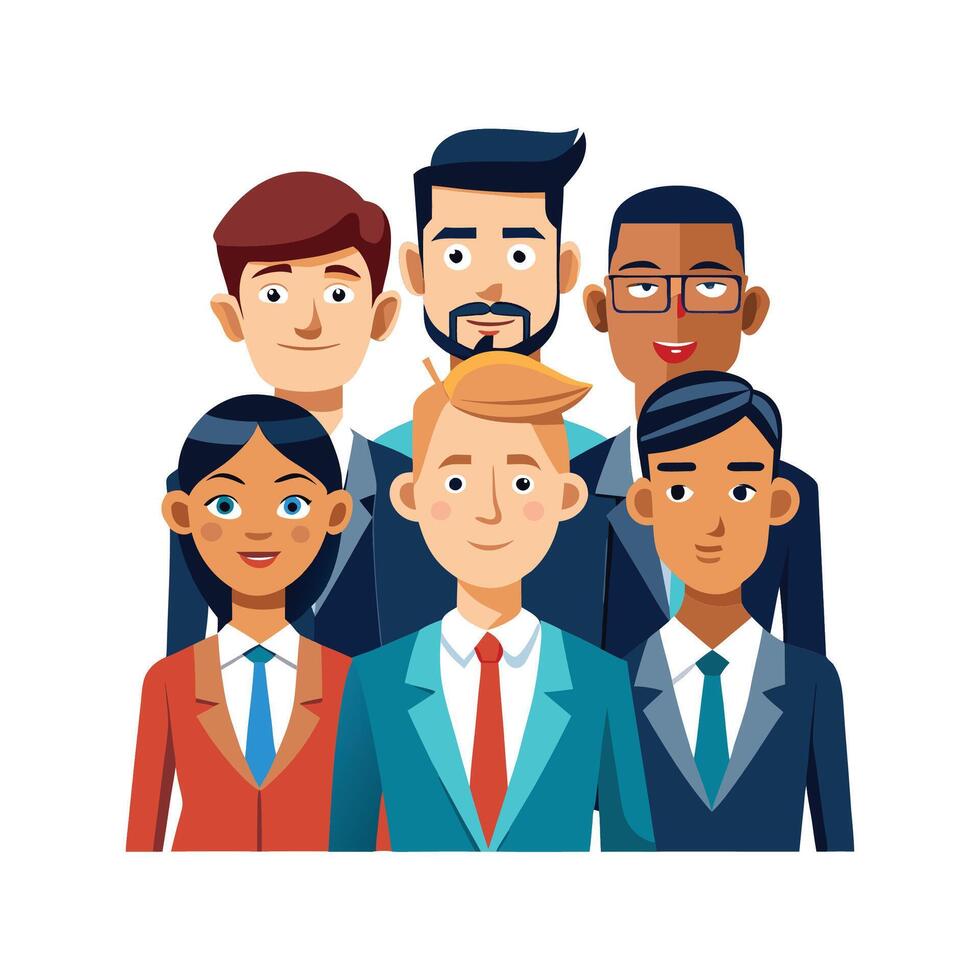Diverse Business Team Featuring Modern Appearance vector