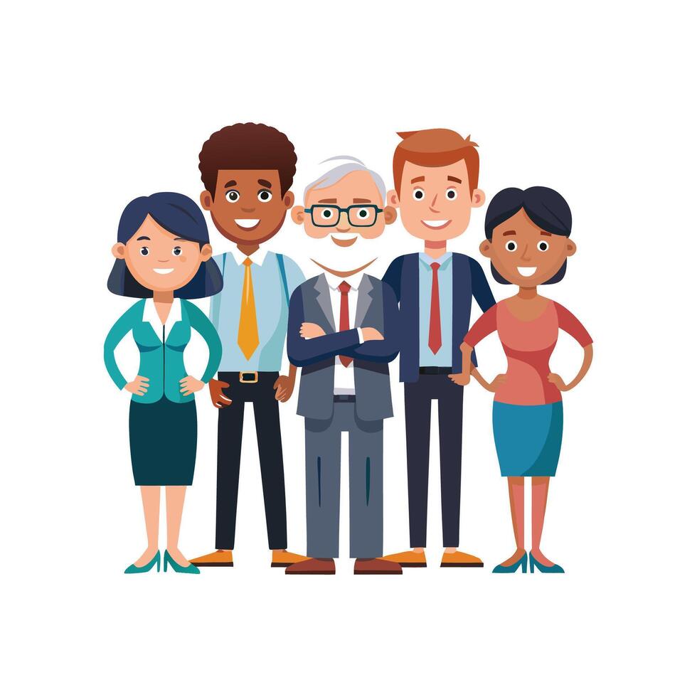 Casual Yet Professional Members of Diverse Team vector
