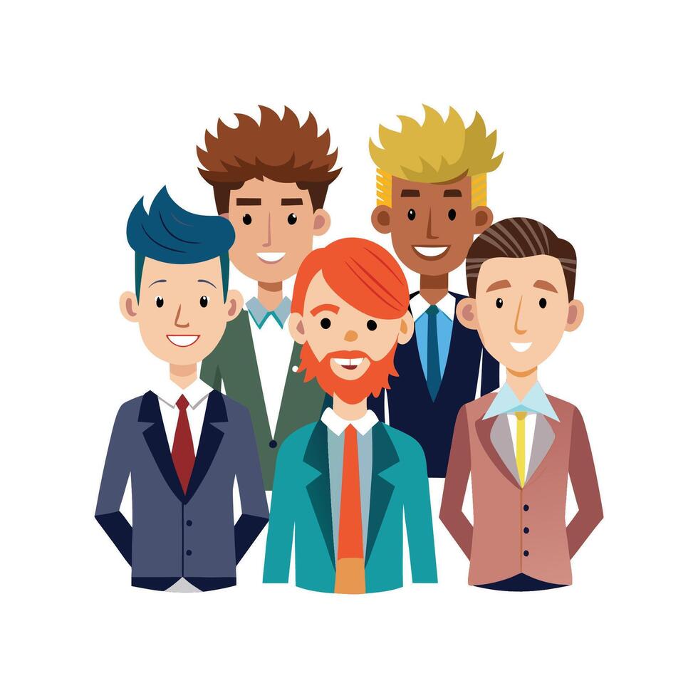 One Member in Diverse Team with Modern Look vector