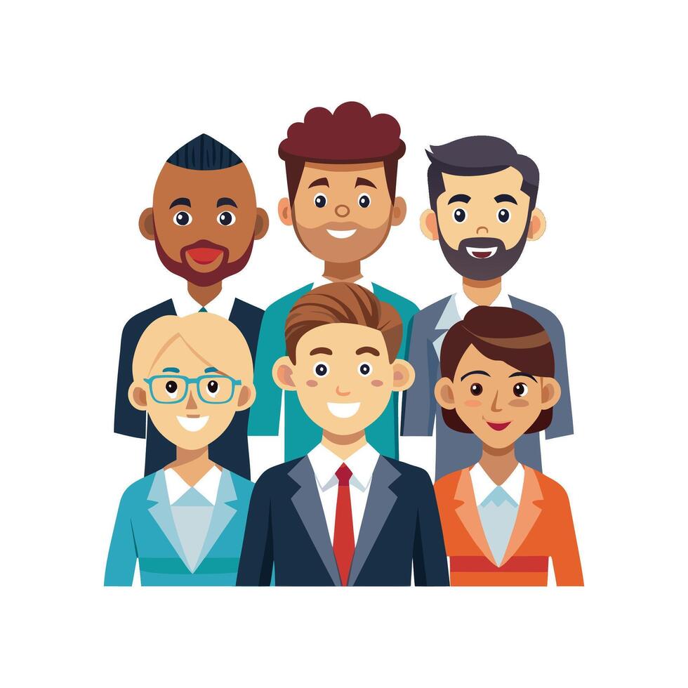 Modern Look of Diverse Business Team Together vector