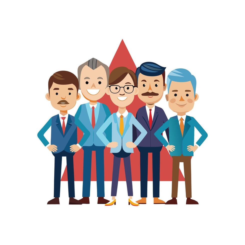 Diverse Executive Team in Triangular Arrangement vector
