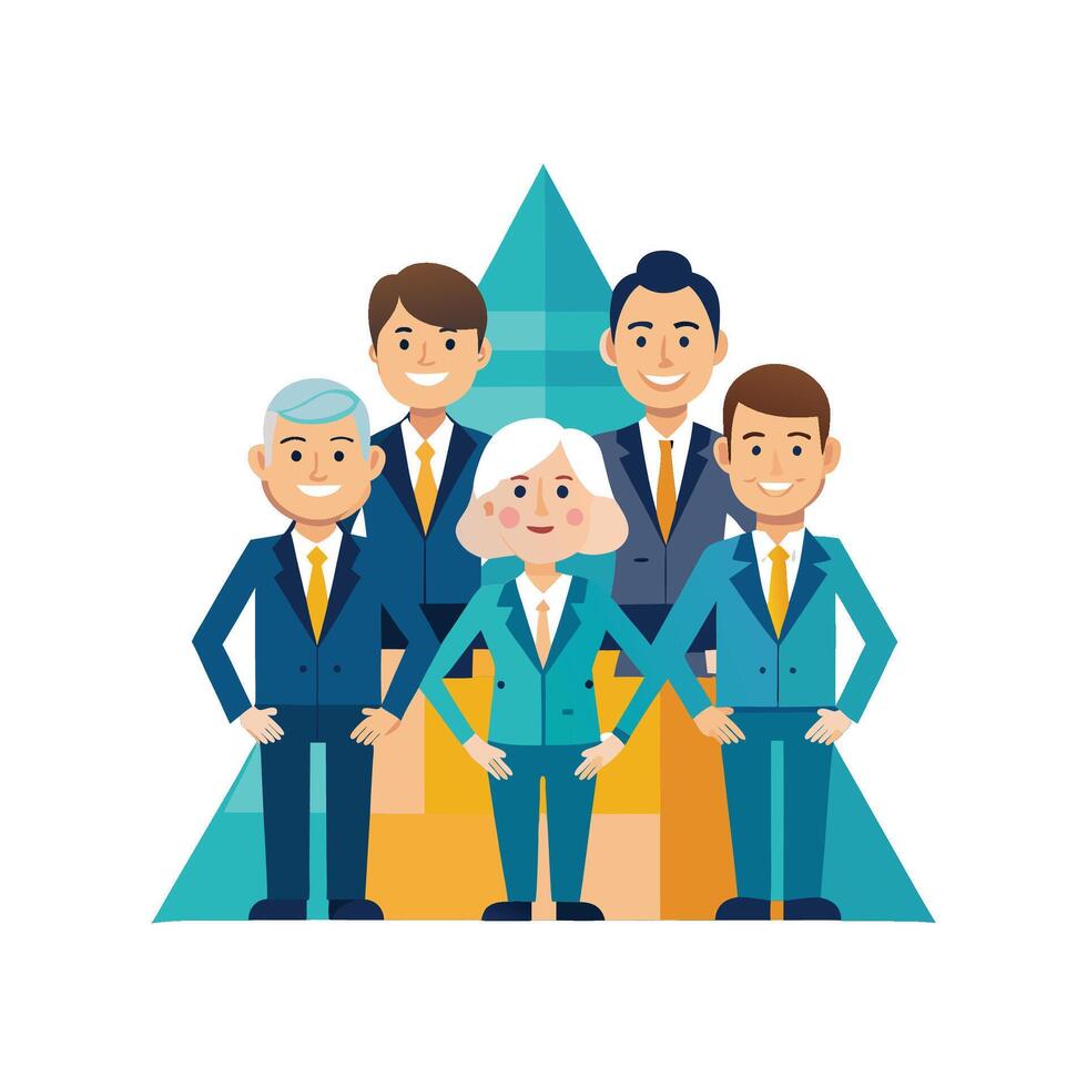 Executive Team Forming a Triangular Formation vector