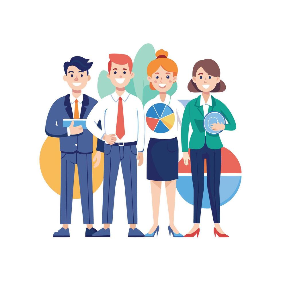 Team Member Holding Document in Executive Environment vector