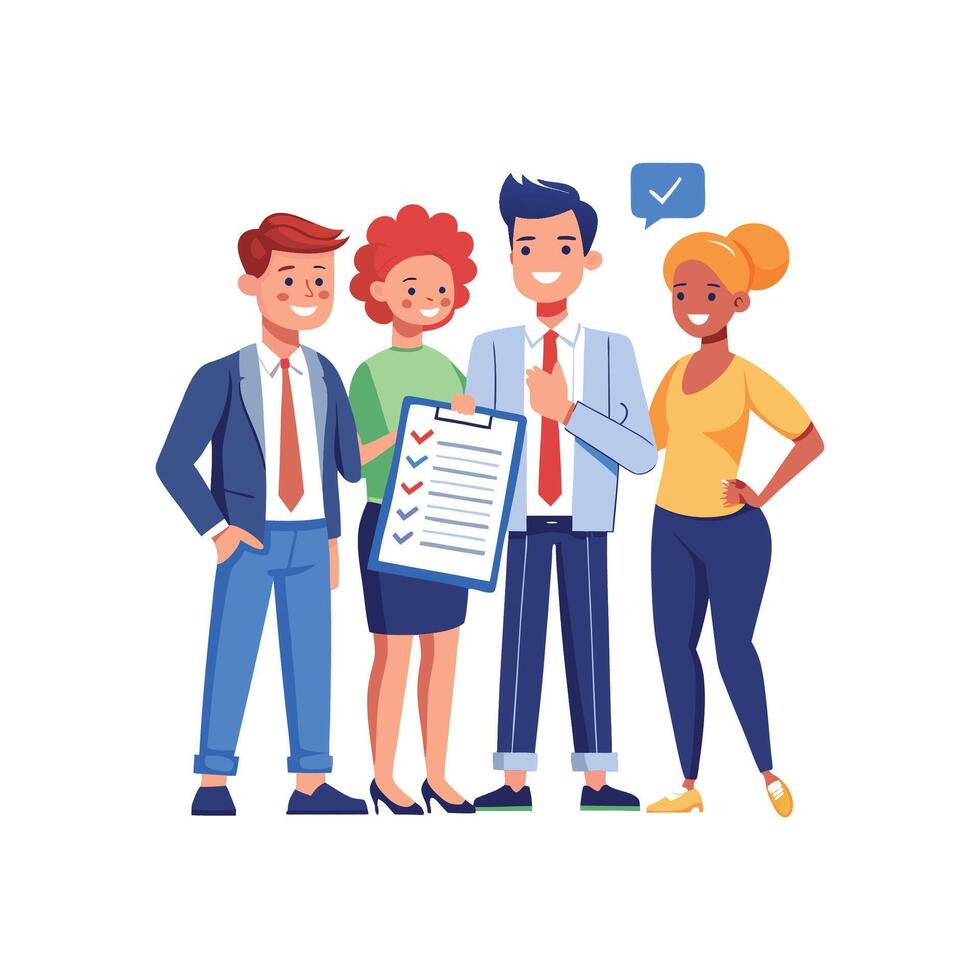 One Executive Member Holding Document with Purpose vector