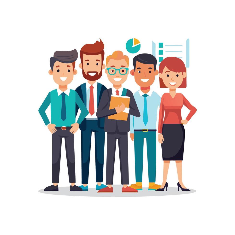 Diverse Team Member Holding Document with Confidence vector