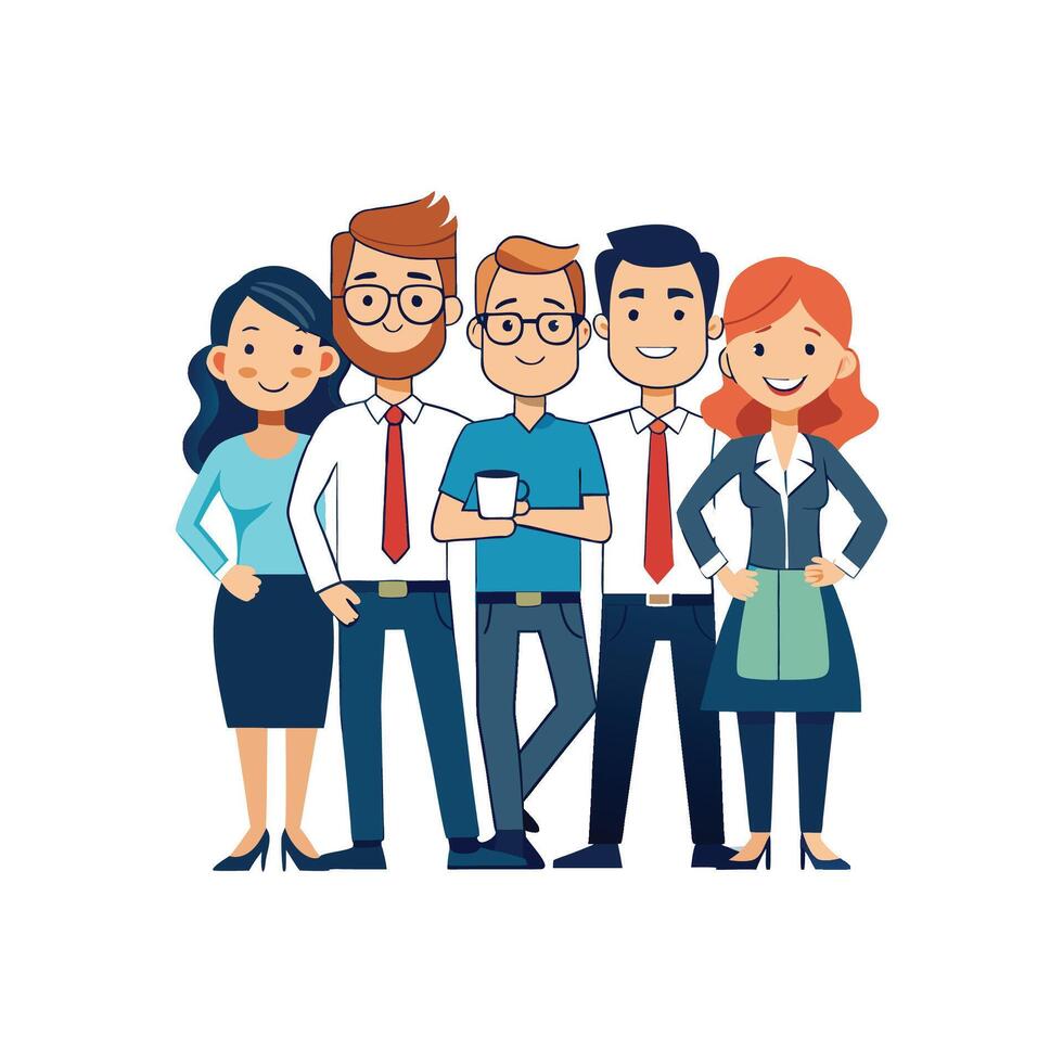 Team of Professionals Advancing Business Objectives Together vector