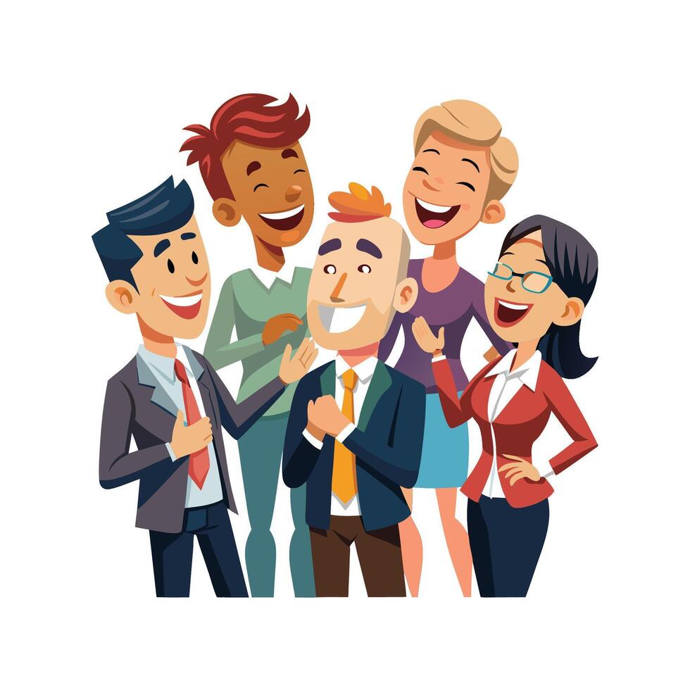 Businesspeople in Lighthearted Conversation to Build Trust vector