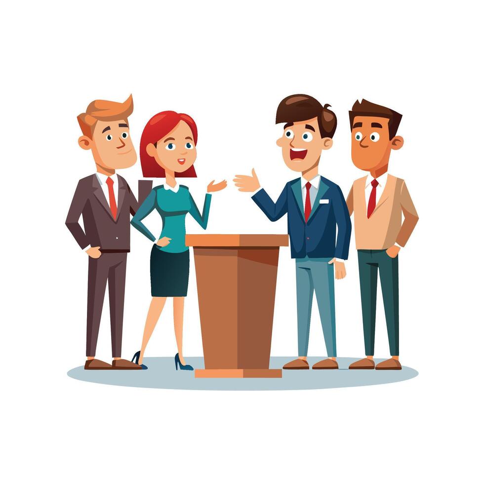 Professionals Having Engaging Business Discussion vector