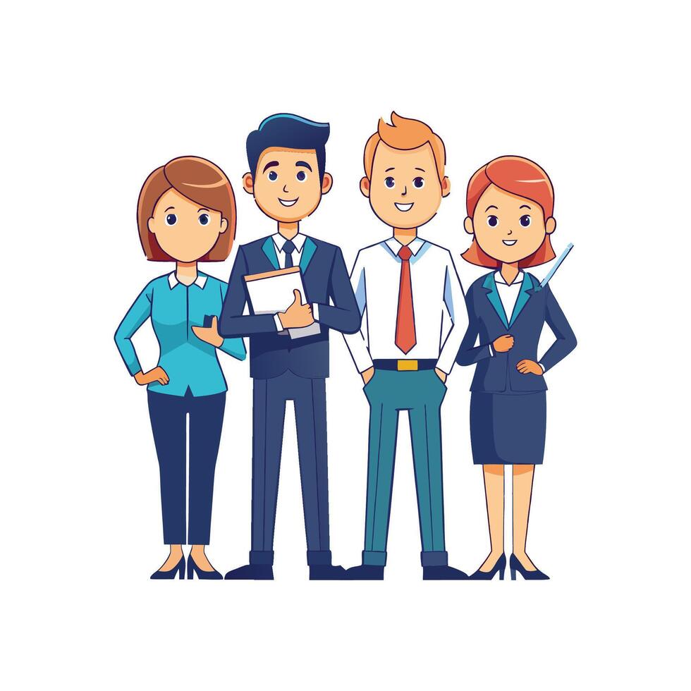 Professional Business Team Displaying Unity and Strength vector