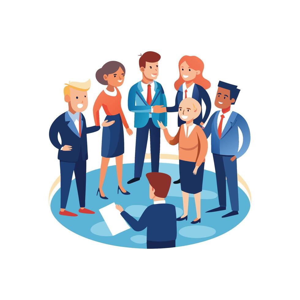 Team of Professionals Collaboratively Discussing Plans vector