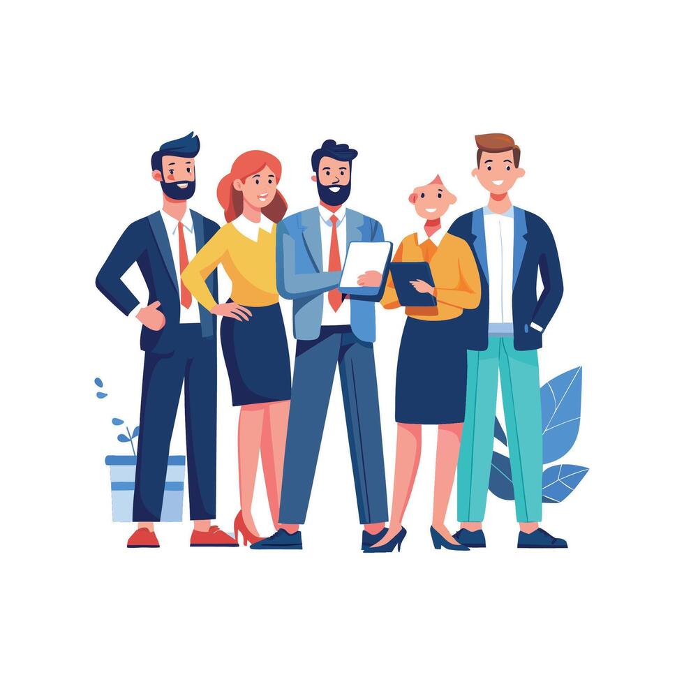 Supportive Group of Business Leaders Achieving Together vector
