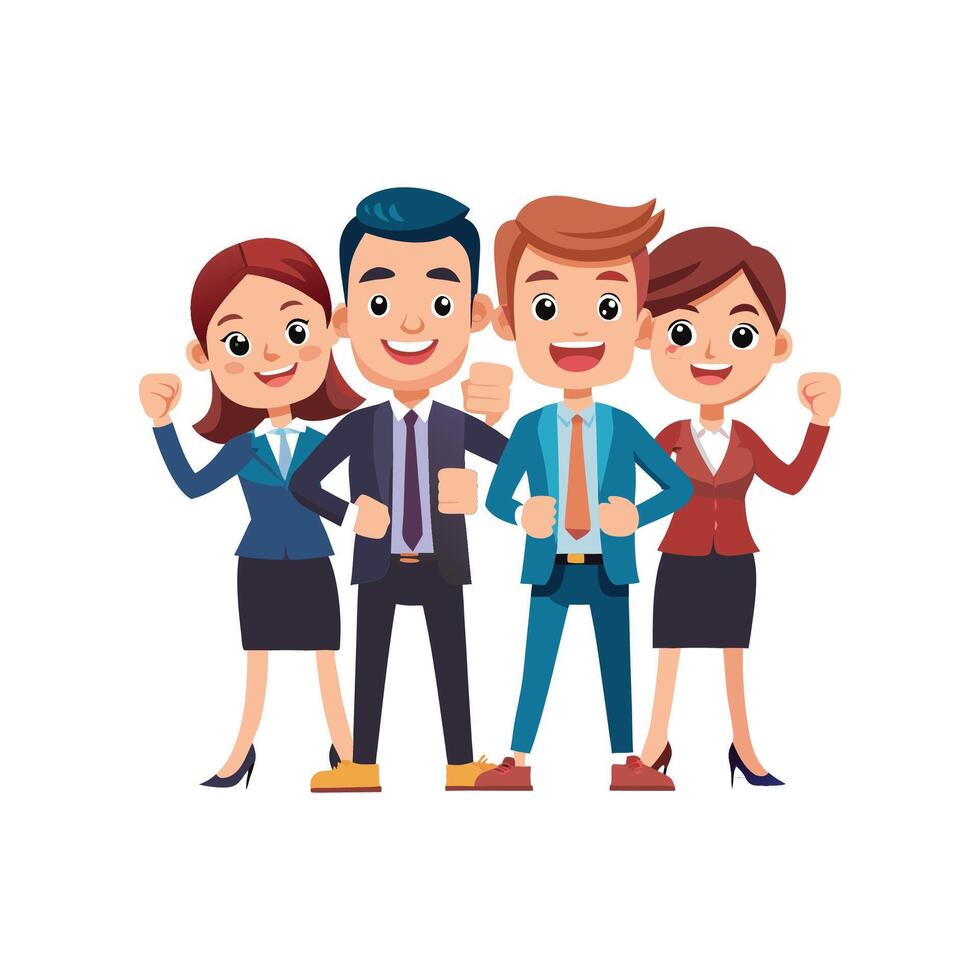Team of Professionals United in Business Goals vector