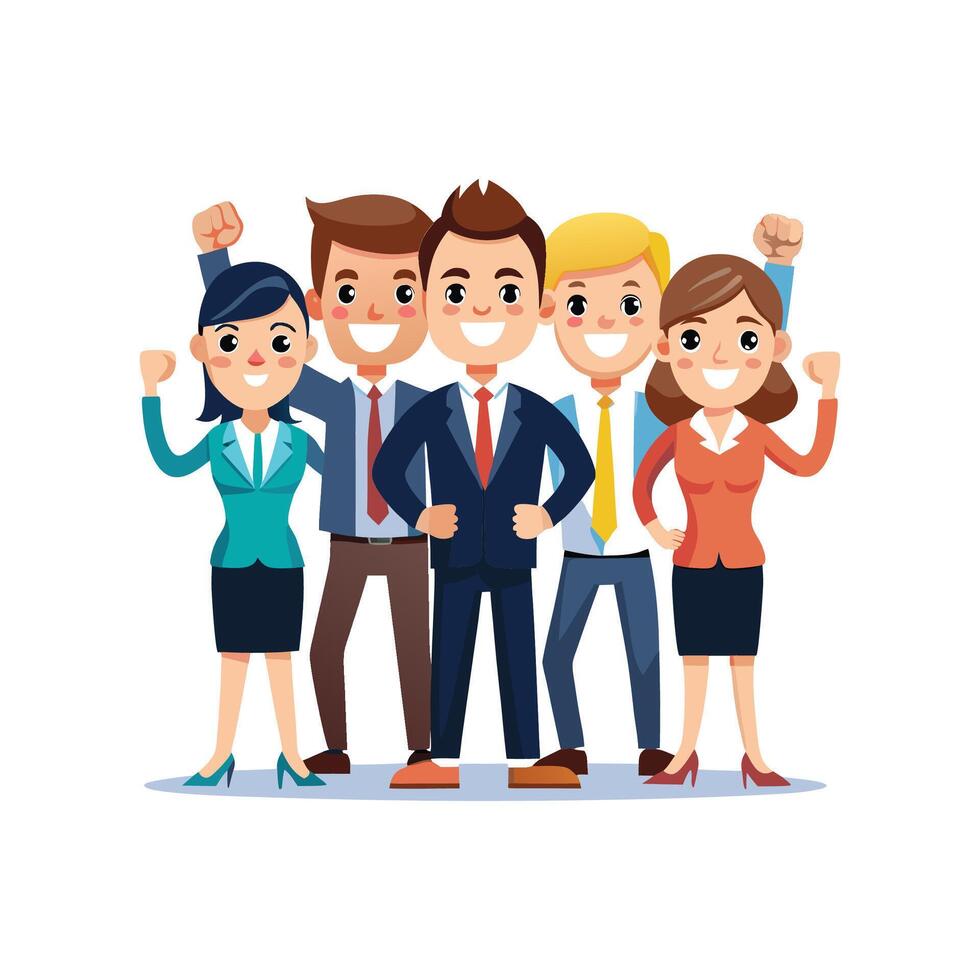 Dynamic Professionals Standing Together with Vision vector