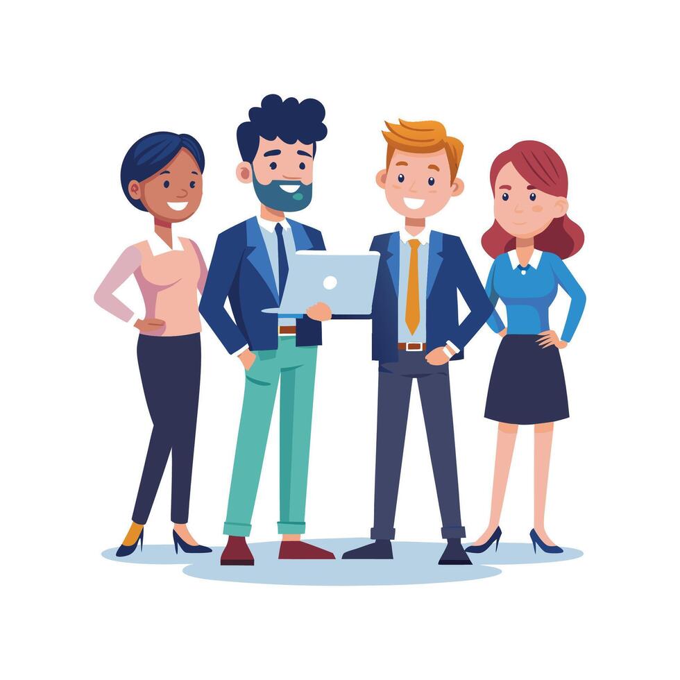 Professional Team United in Business Success Endeavors vector