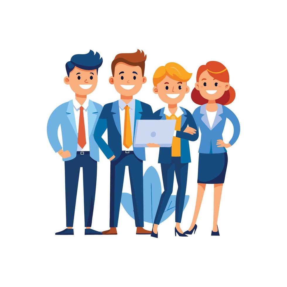 Business Team United in Their Shared Success vector