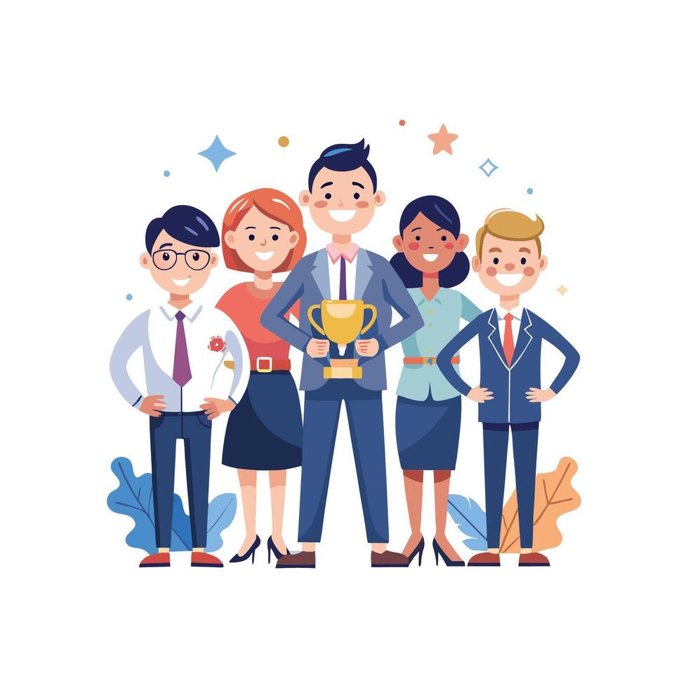 Cooperative Business Professionals Standing Side by Side vector