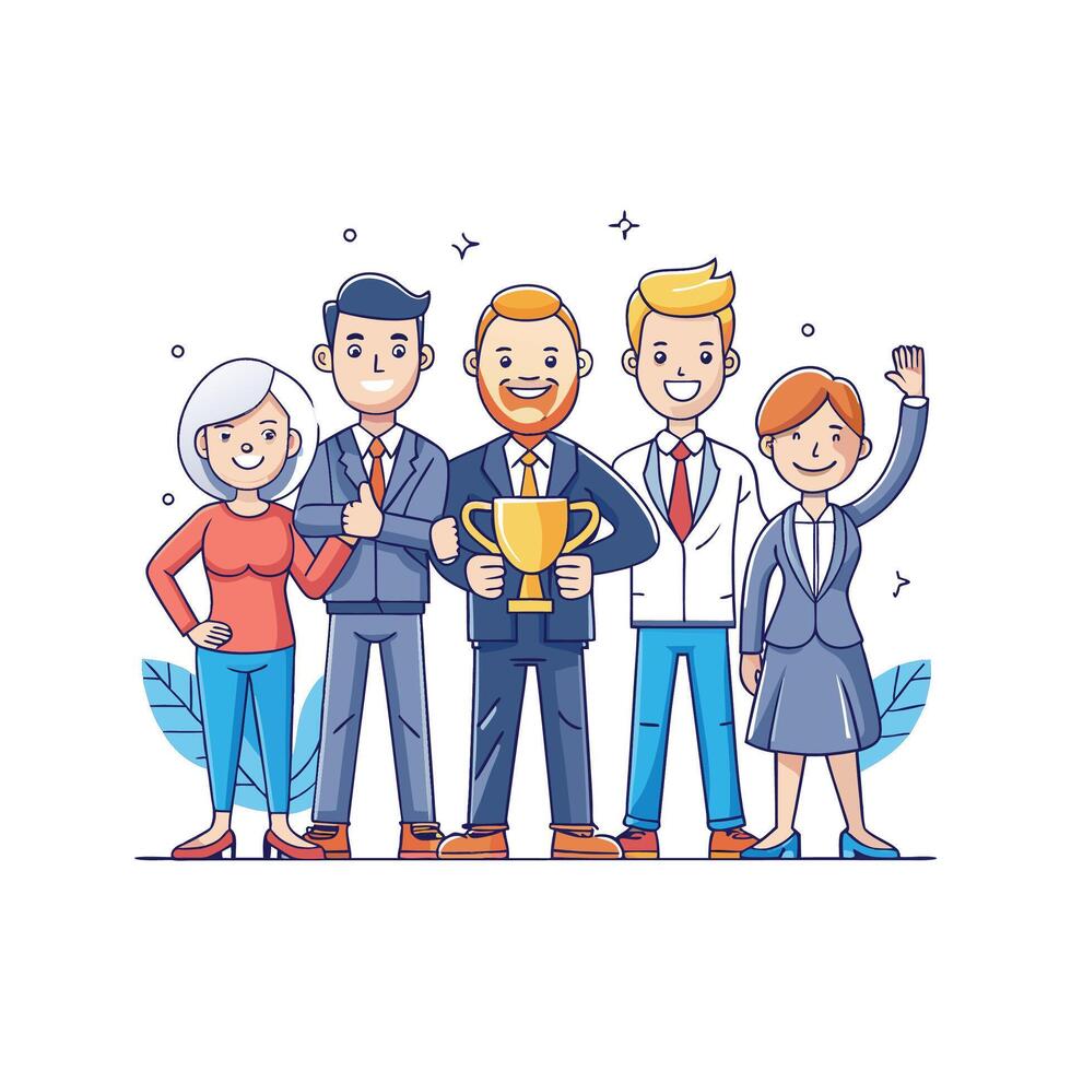 Strong Business Team United to Achieve Goals vector