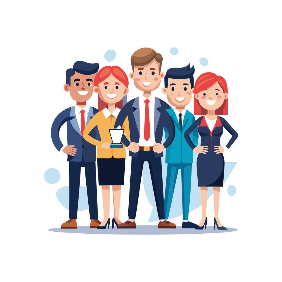 Group of Business Professionals Standing in Solidarity vector