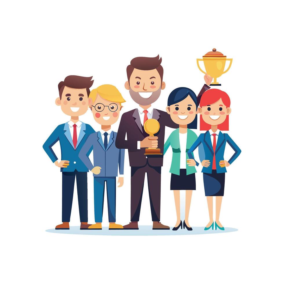 Confident Professionals Standing Together to Lead vector