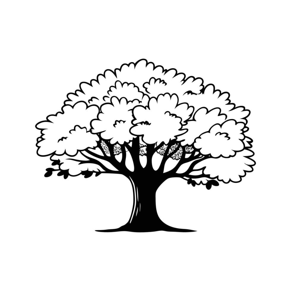 White Mulberry Tree Artistic Design vector