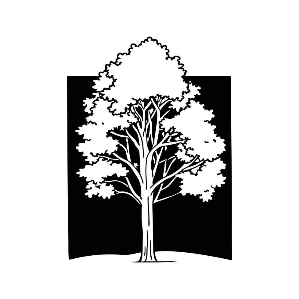 Charming White Poplar Tree Illustration vector