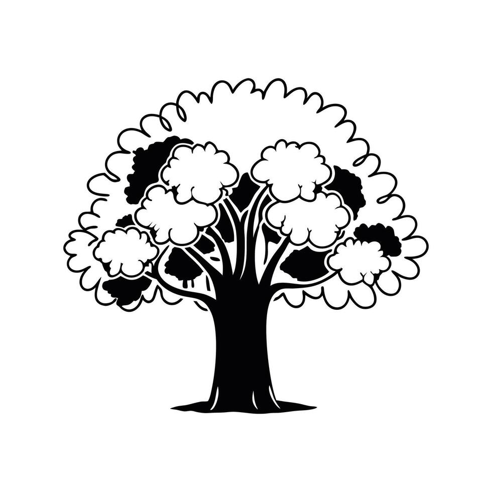 Stylized White Mulberry Tree Artwork vector