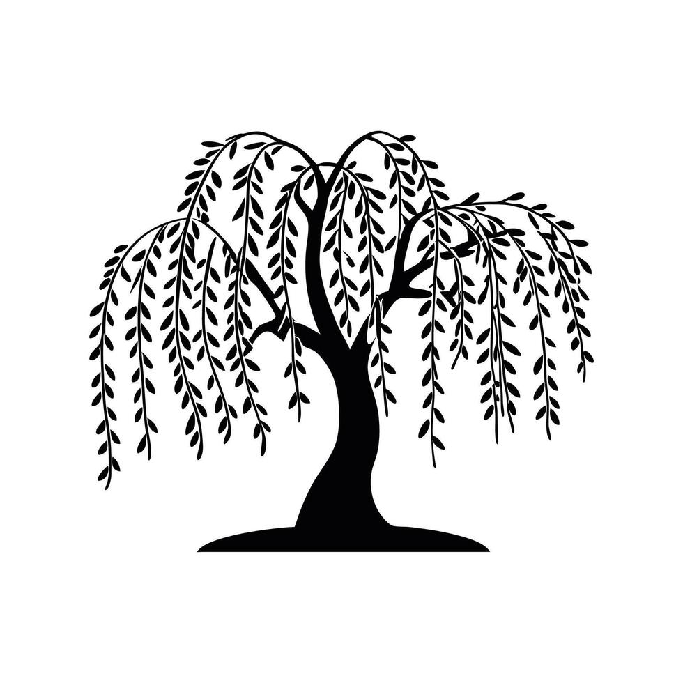 Stylized Willow Tree Artwork vector