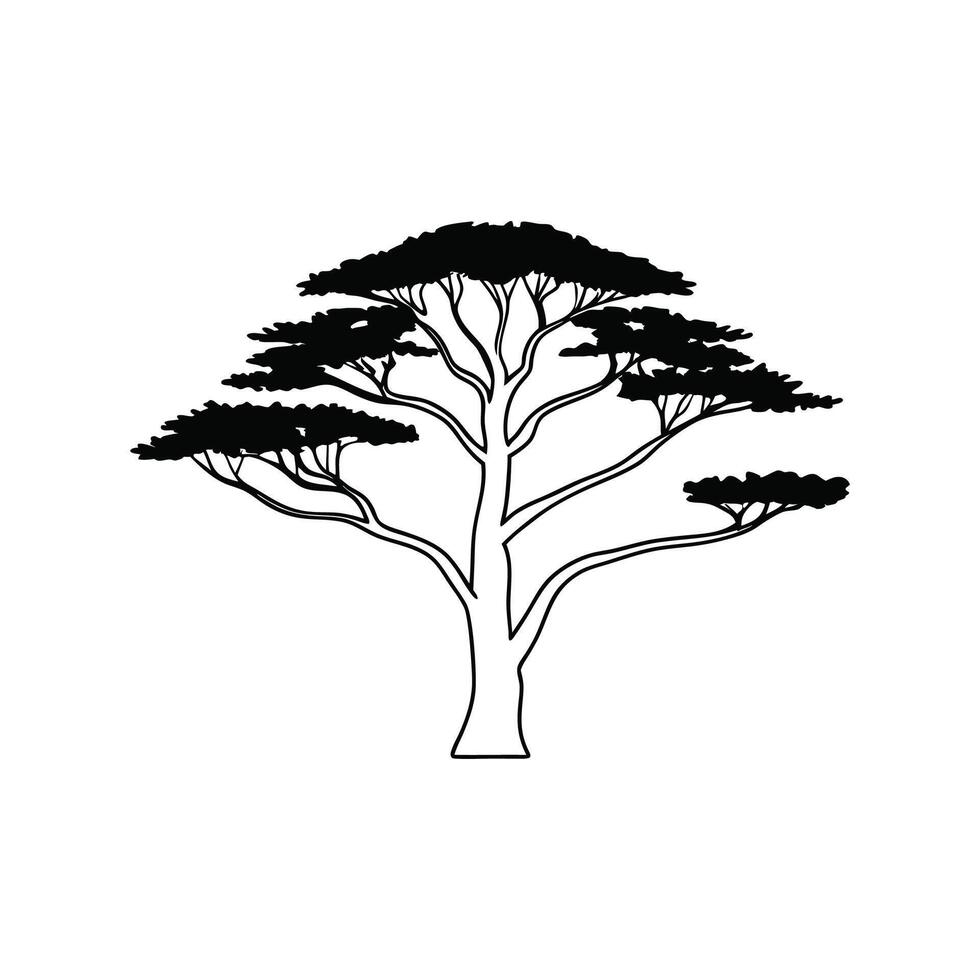 Bold Outline of Arizona Cypress vector