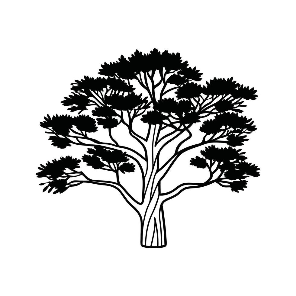 Artistic Outline of Arizona Cypress Tree vector